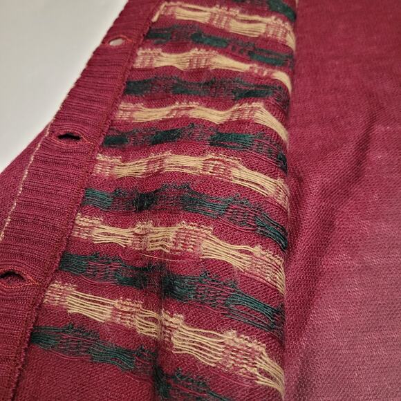 Vintage Cardigan Womens Extra Small Saks Fifth Avenue Wool Blend Burgundy France - Picture 7 of 13